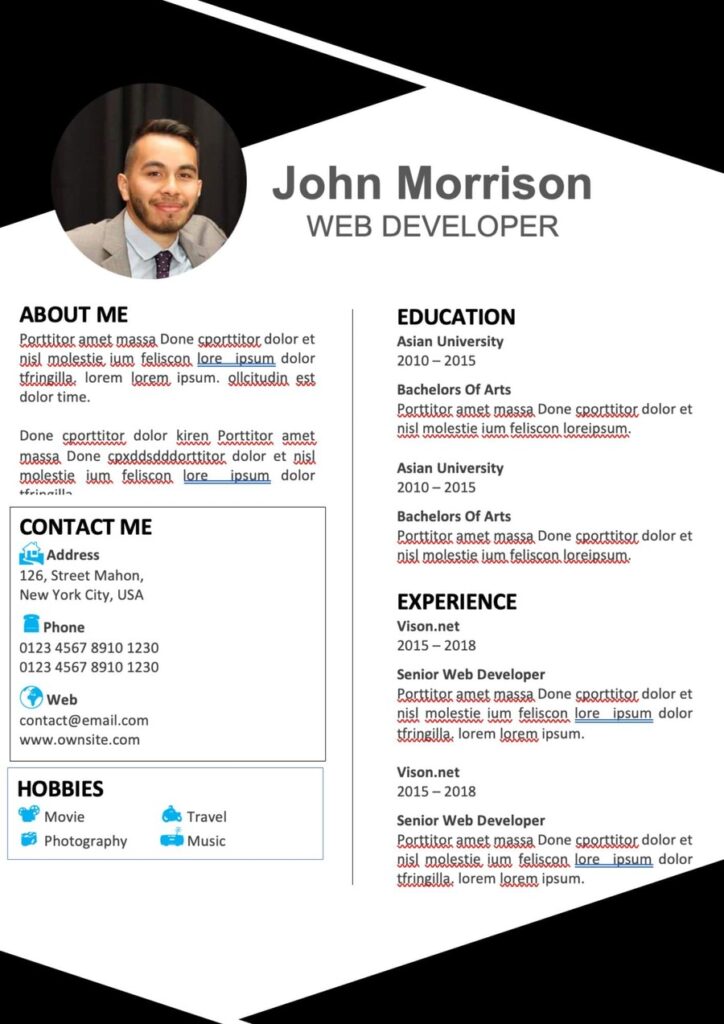 Resume Template Word Free Download