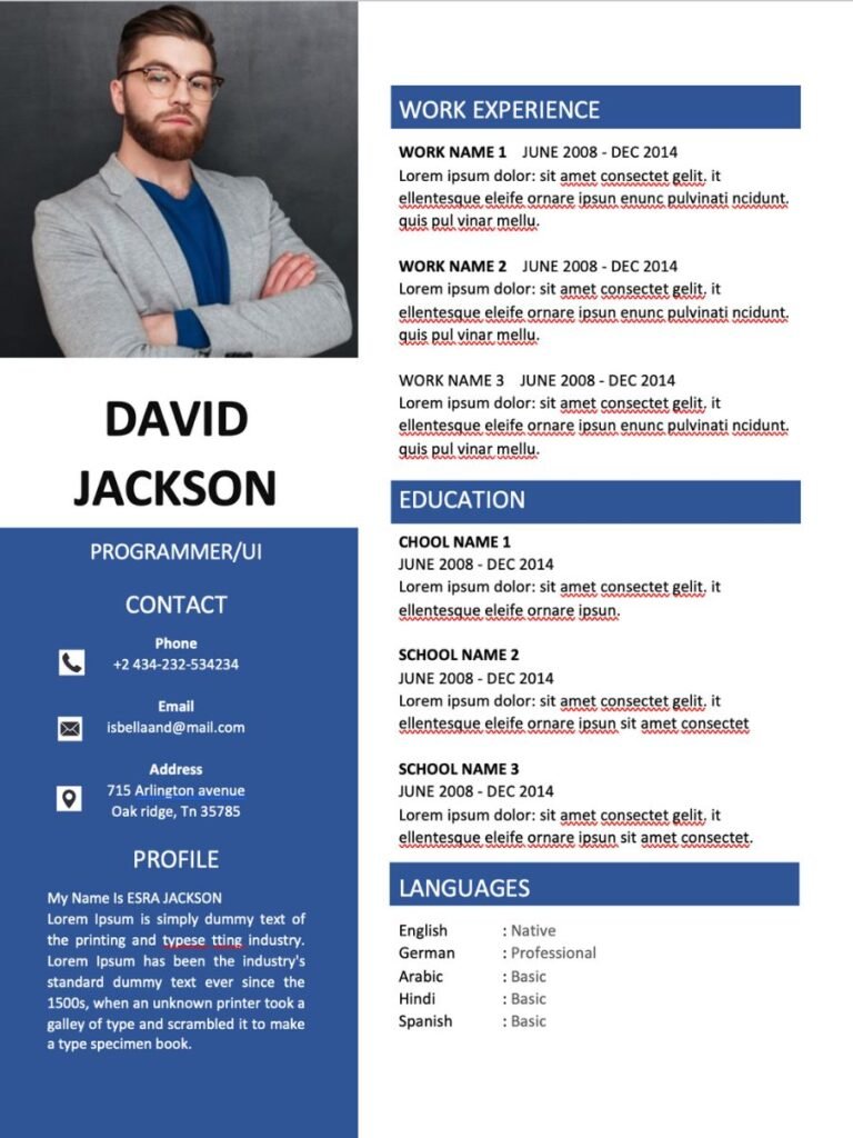 Fresher resume template download in ms word 5
