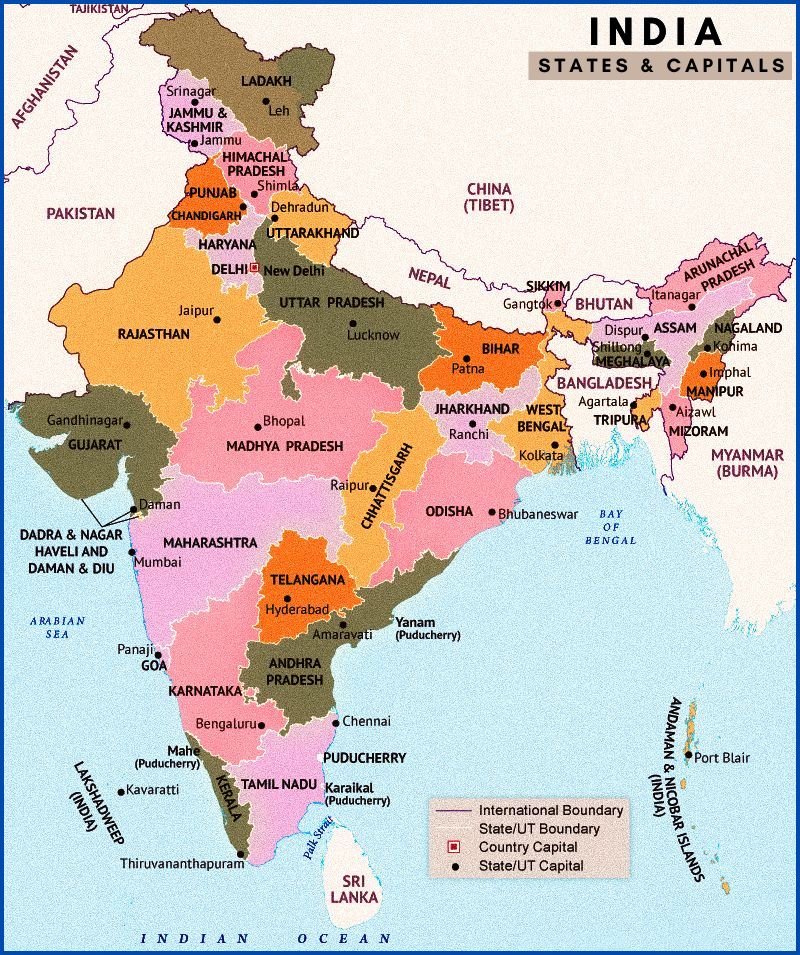 india map with states