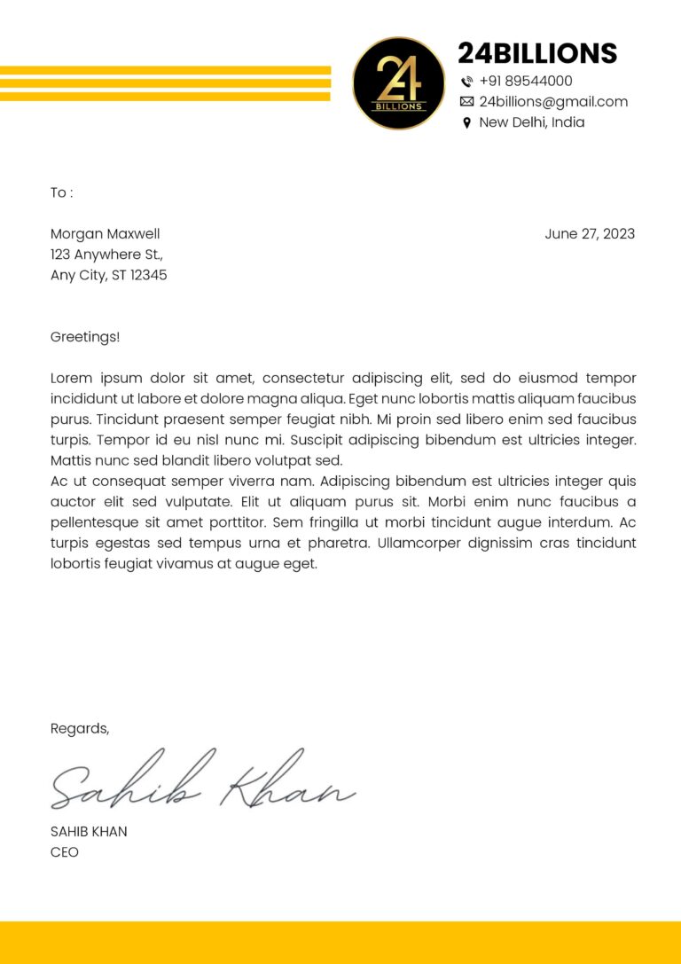 Letter design templates for Word docx file