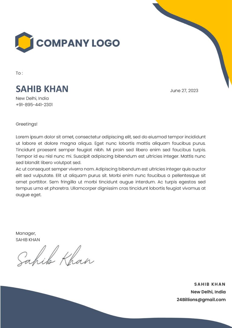 Professional Corporate Letterhead Template