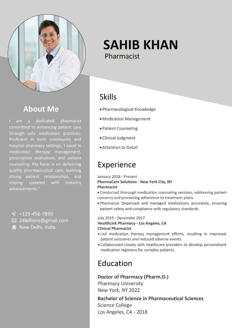 Pharmacist CV Guide + Tips + Example