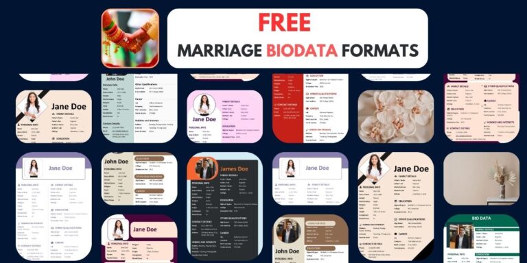 100 Marriage BioData Formats - Free Download