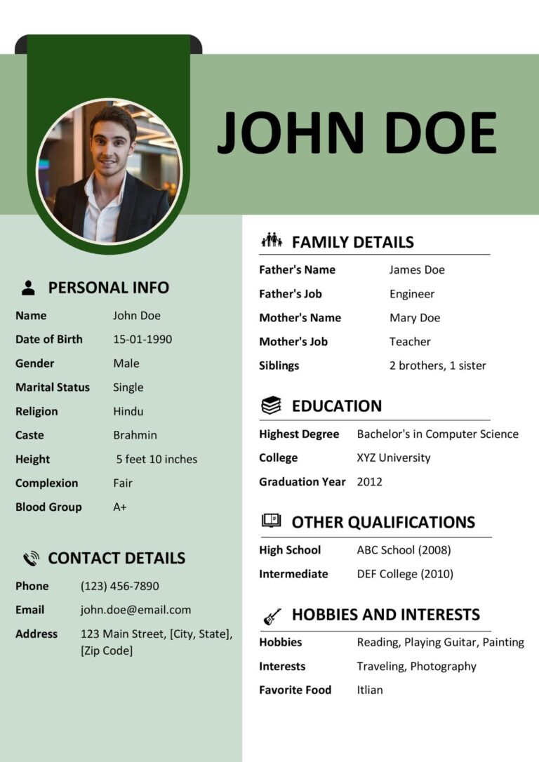 Free Marriage Biodata Maker | Create Biodata Online