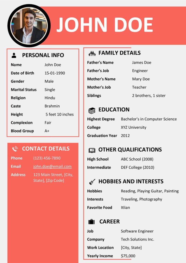 How to Make Marriage Biodata | Template for Marriage Bio Data