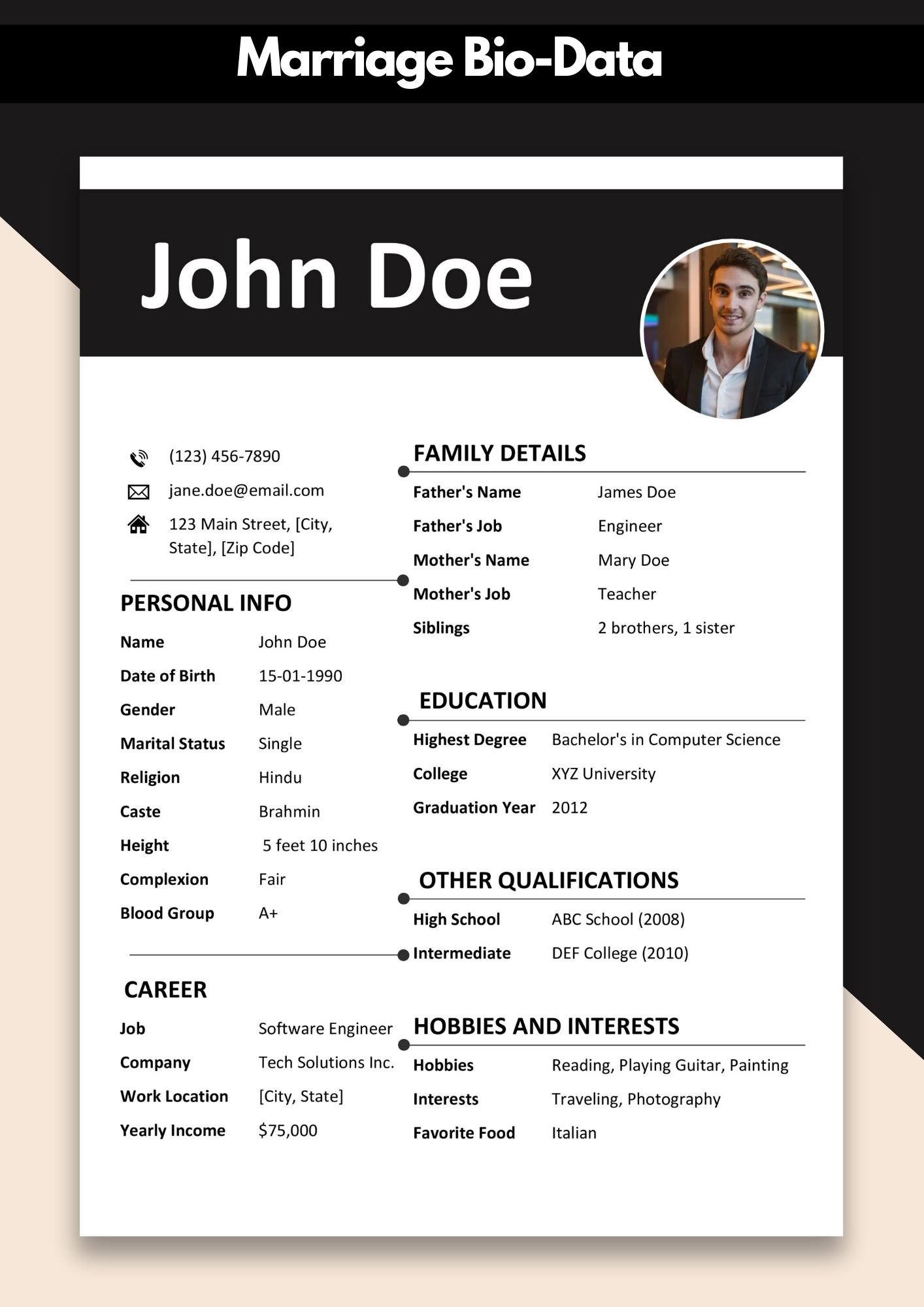 Step-By-Step Guide to Creating Your Marriage Biodata Template