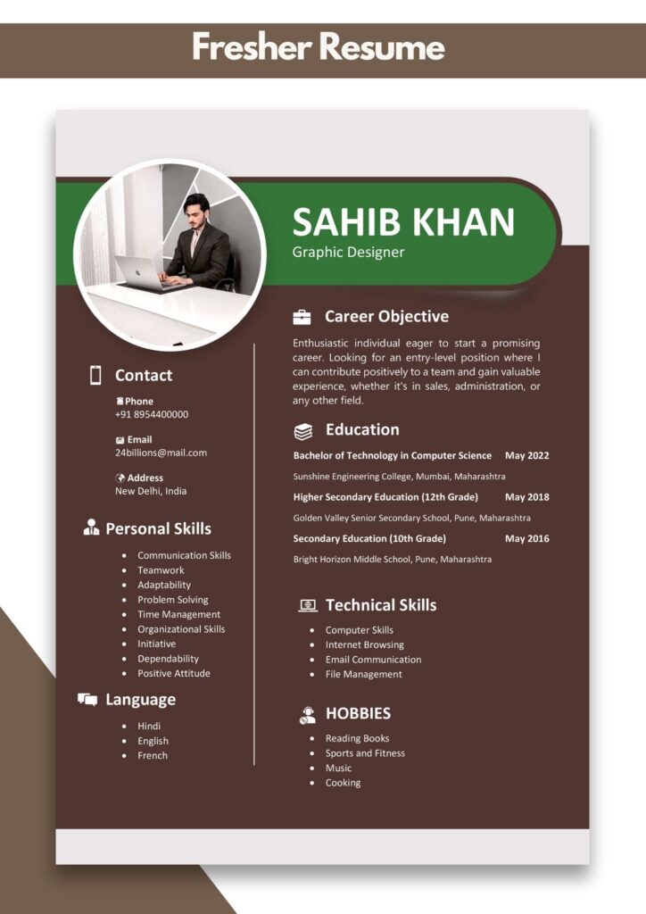 Create Resume for Fresher | Resume Making for Freshers