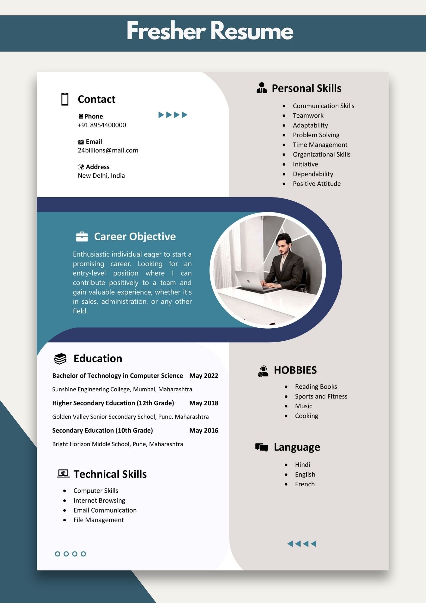 Free Resume Design Download for Fresher