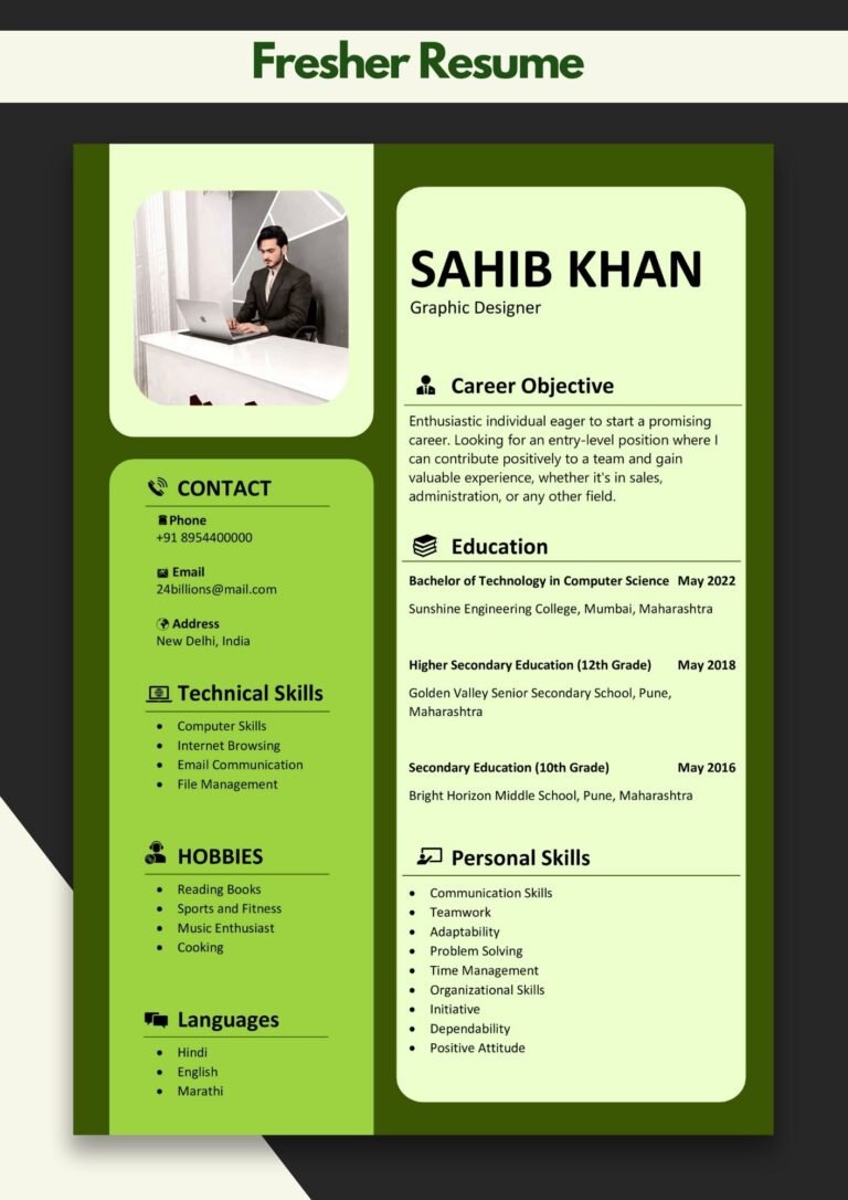 Fresher Resume Template Word Download Free