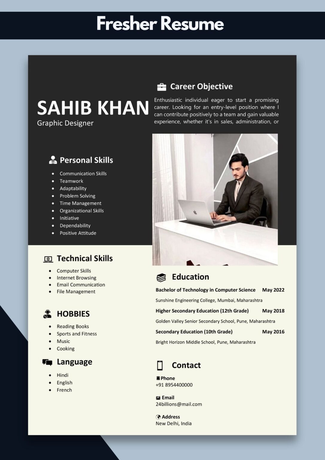 Freshers Resume Format Pdf Ms Word Editable