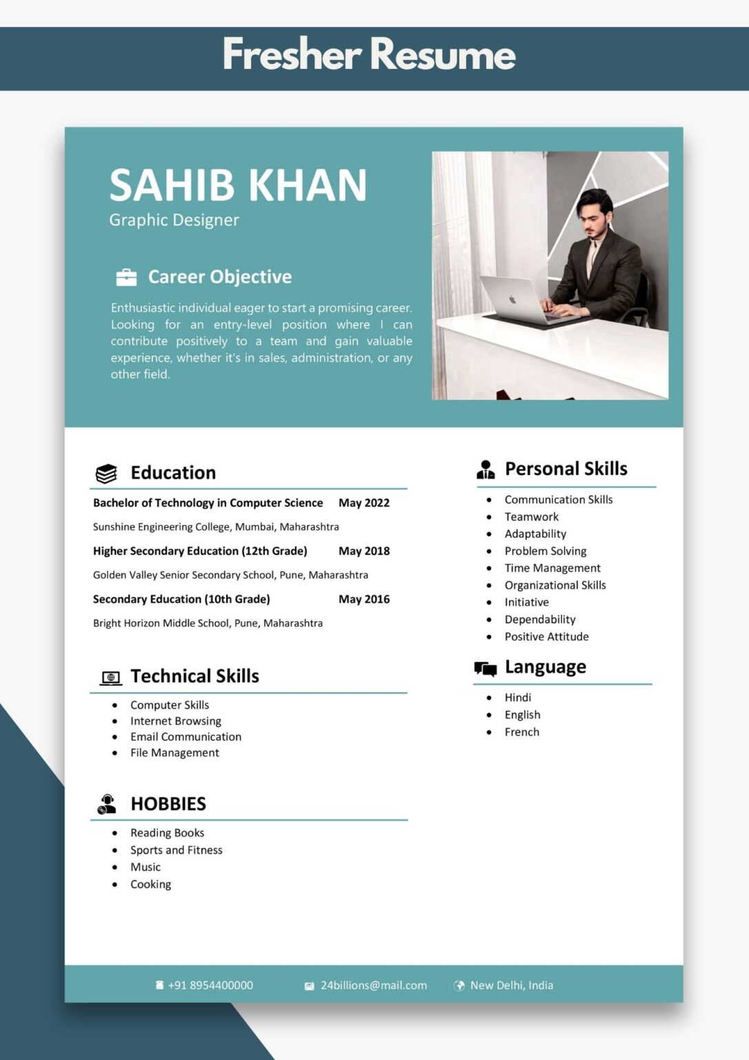 Good Resume Sample for Freshers | Sample Best Resume for Freshers