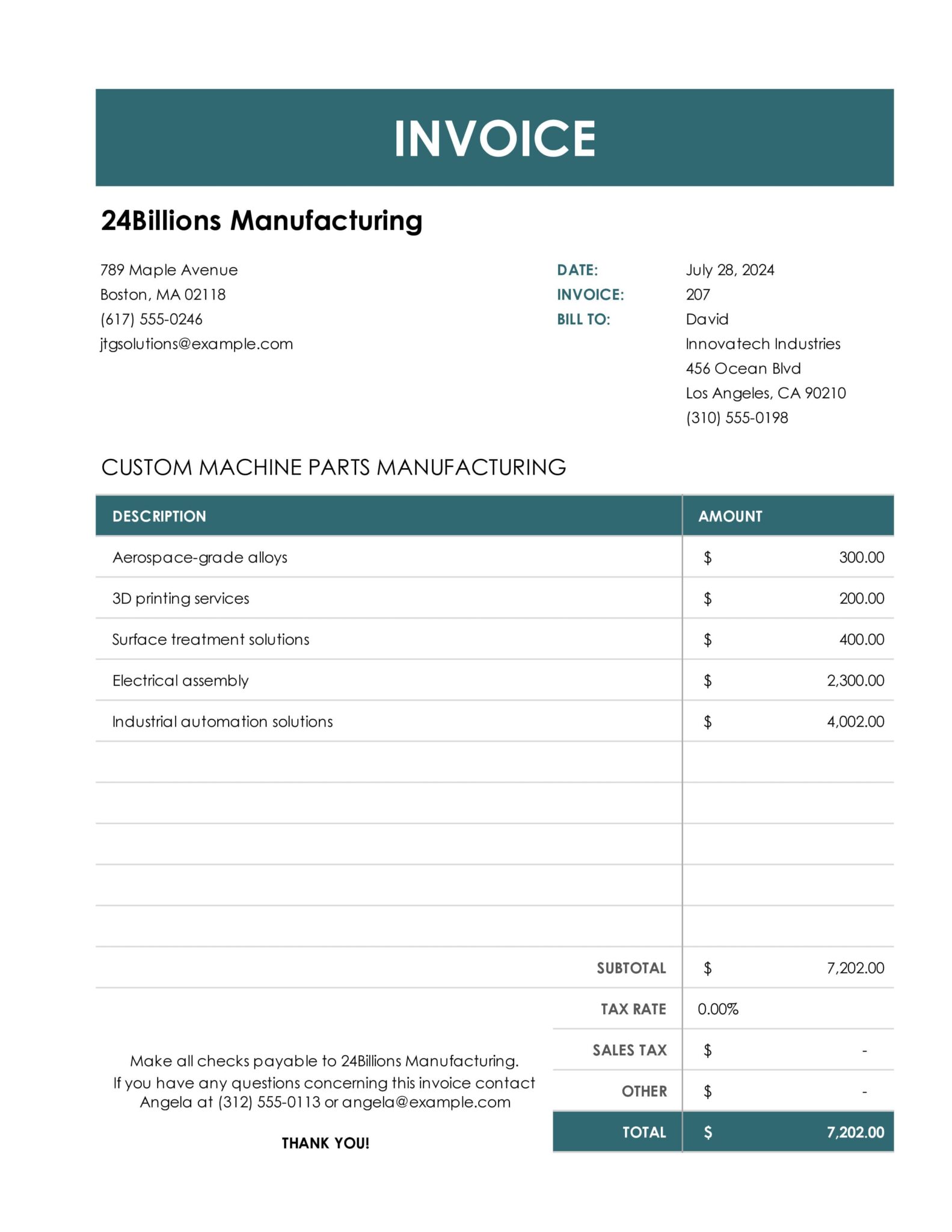 16 Free Invoice Templates - Editable Excel & PDF