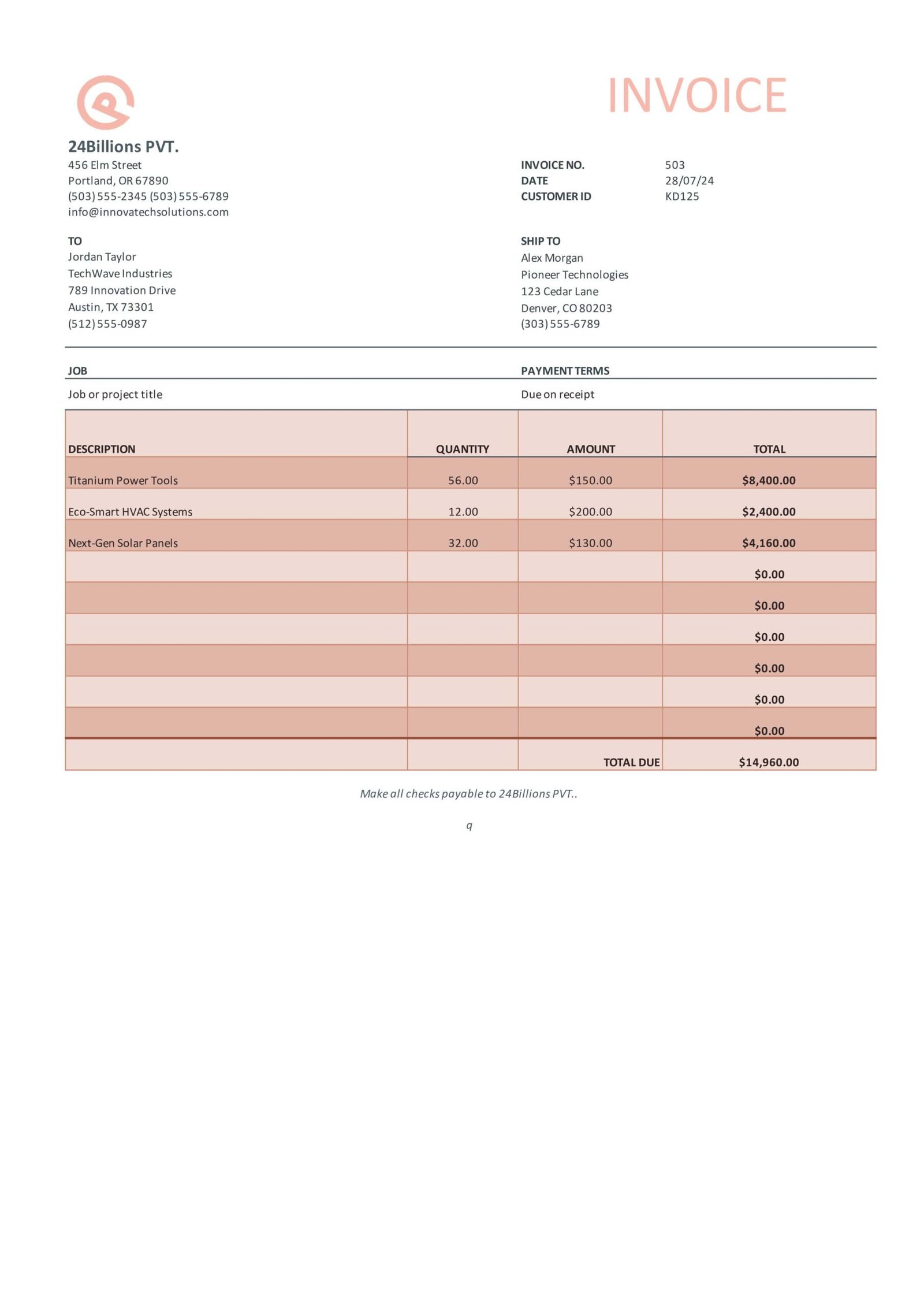 Invoice Continue 16 Free Invoice Templates - Editable Excel & PDF