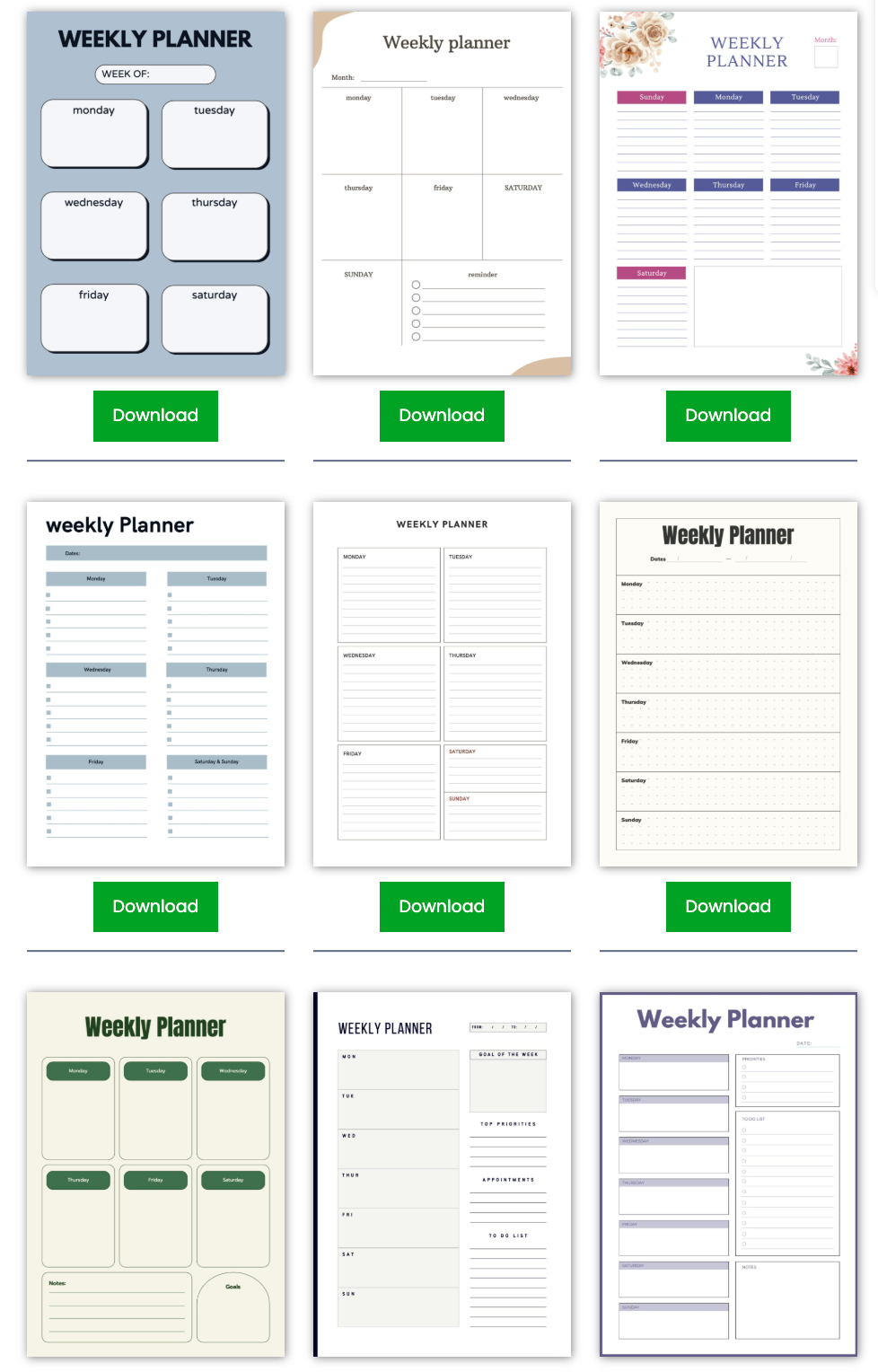 10 Best Free Weekly Planner Templates to Download PDF & Word