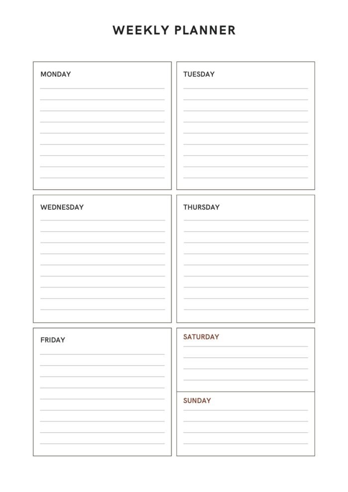 10+ Printable Weekly Planner Templates - Download PDF