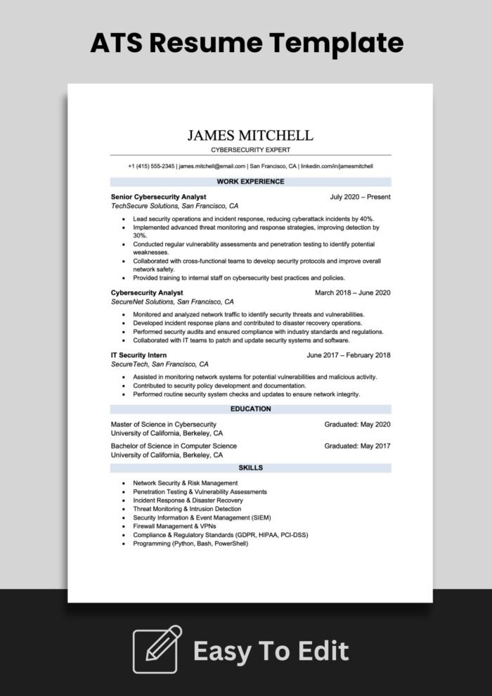 20 ATS Friendly Resume Templates