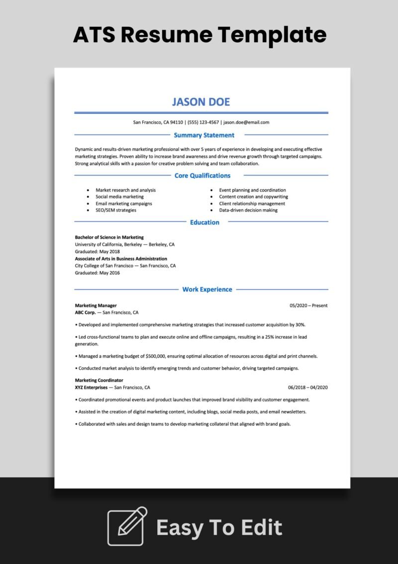 20 ATS Friendly Resume Templates