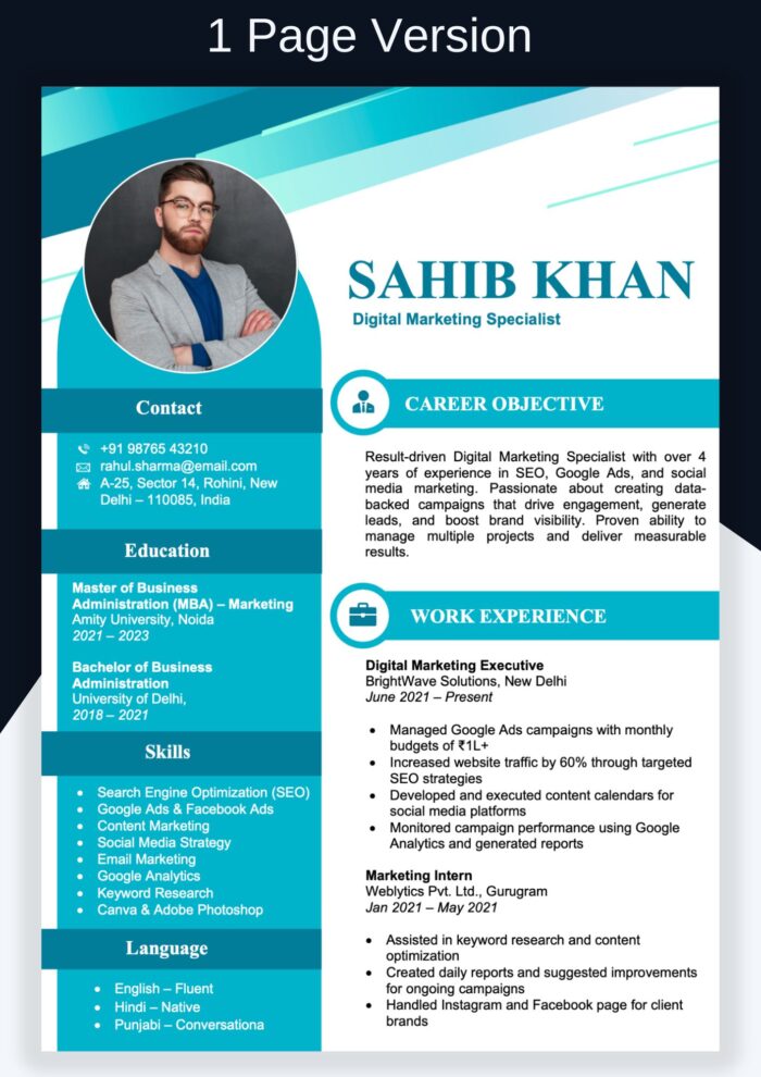 Download Resume Template in Ms Word - Editable Resume Format 3 Pages + Cover Letter