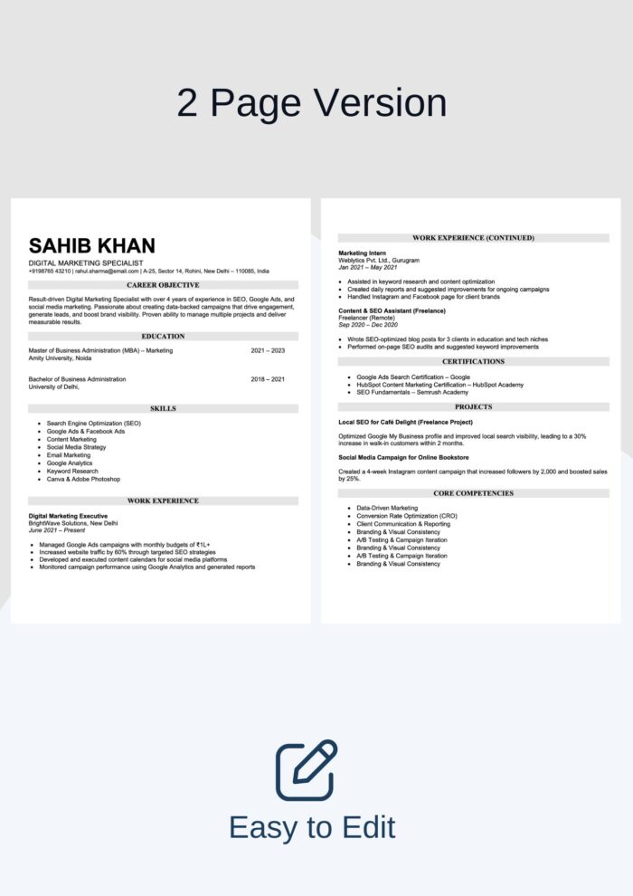 Simple Resume Format Download in Ms Word Simple Resume Templates