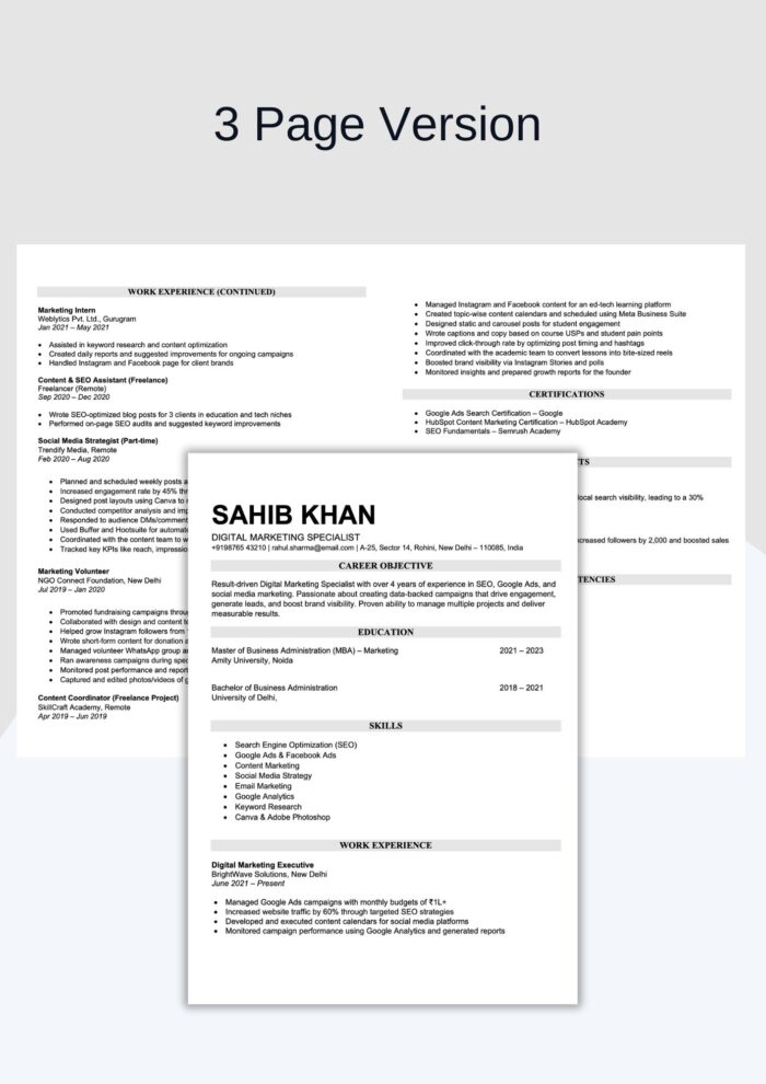 Simple Resume Format Download in Ms Word Simple Resume Templates