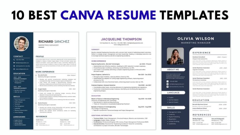 10 best canva resume templates