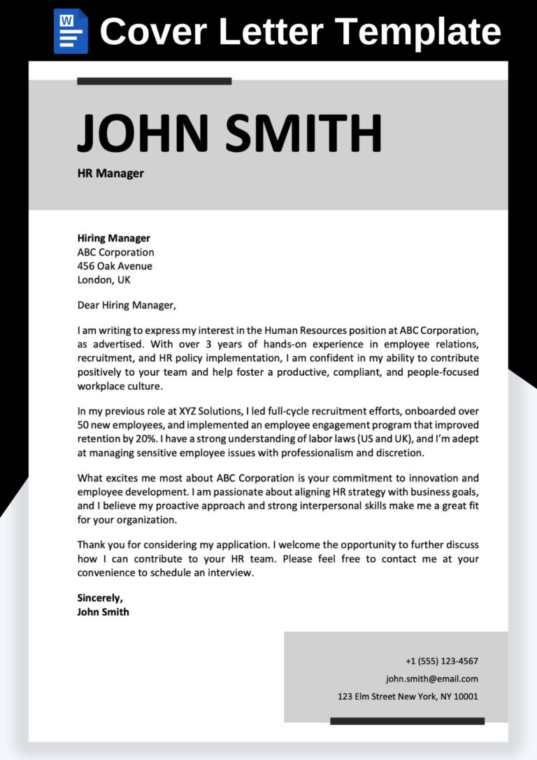 Best Free Cover Letter Templates for Freshers and Professionals