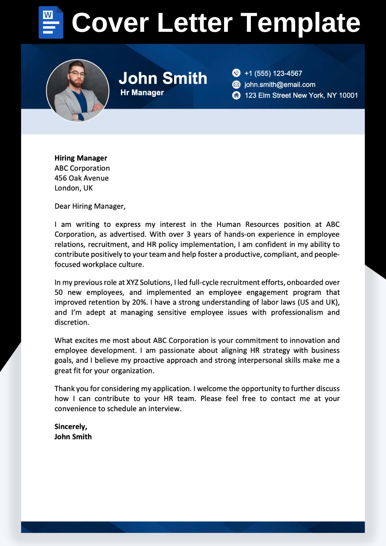 Cover Letter Templates Free Download – Editable & Professional Format (Word + PDF)