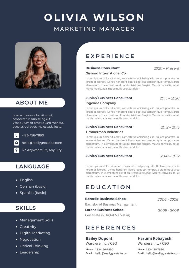 10 Best Canva Resume Templates Download Free