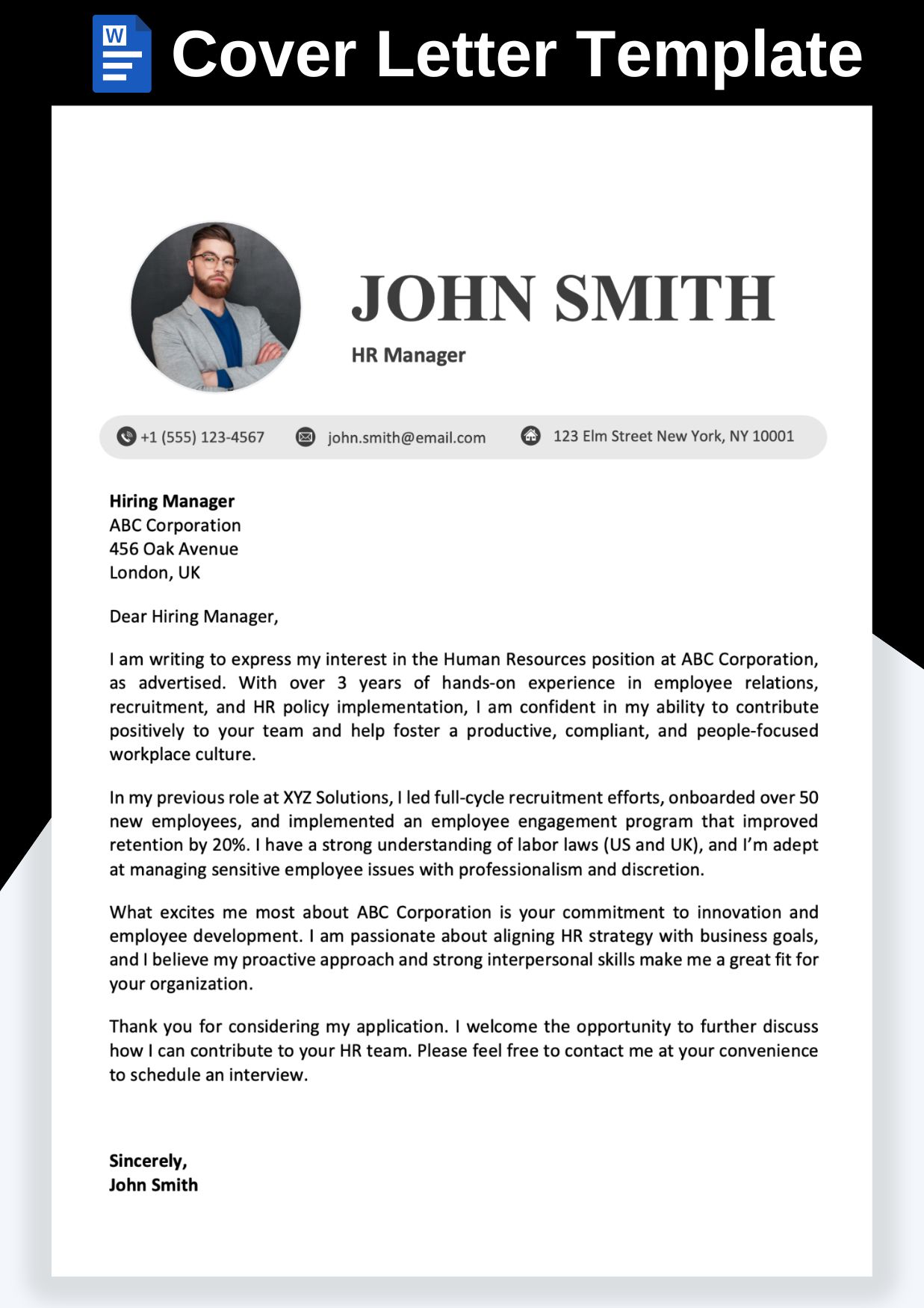 Professional Cover Letter Templates in Word – Free Download for Internship & Jobs