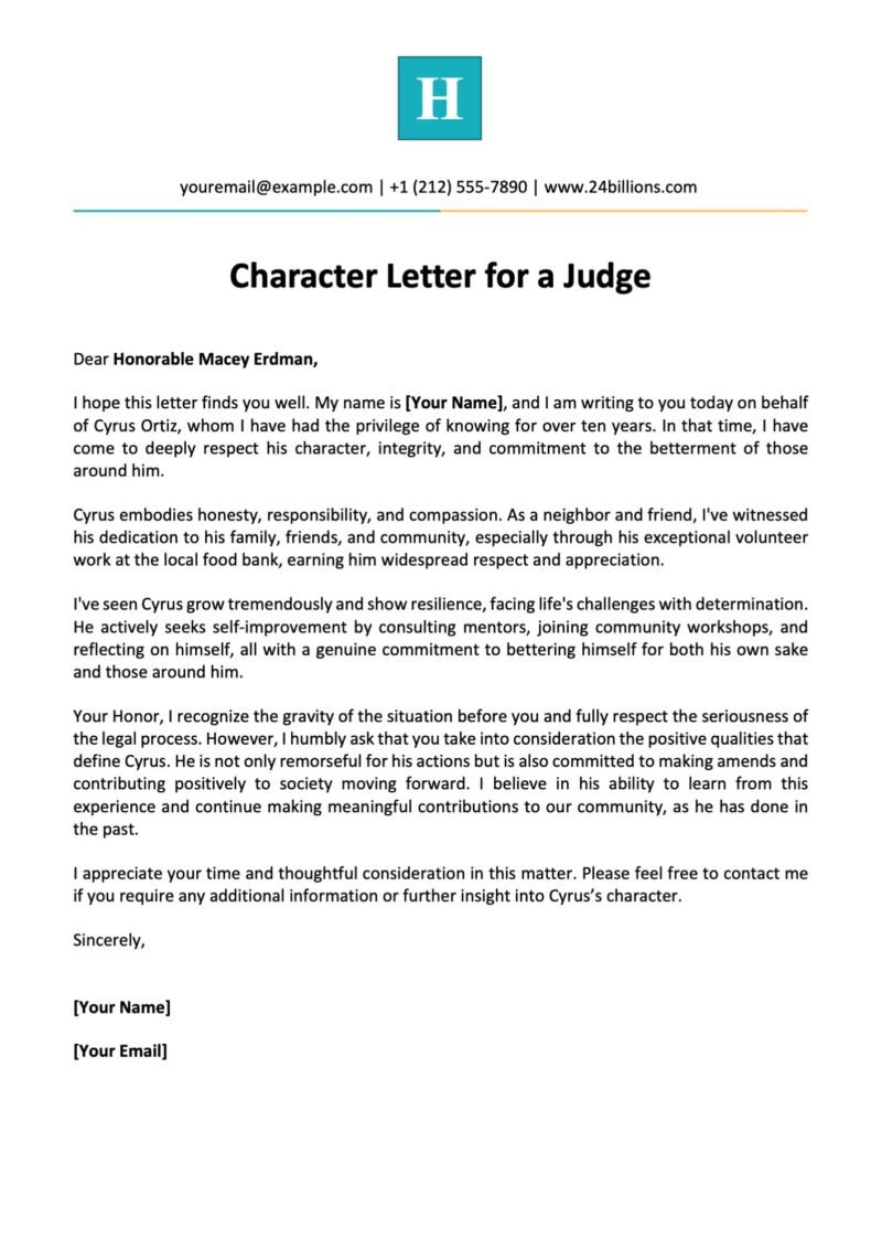 10 Character Letter Template