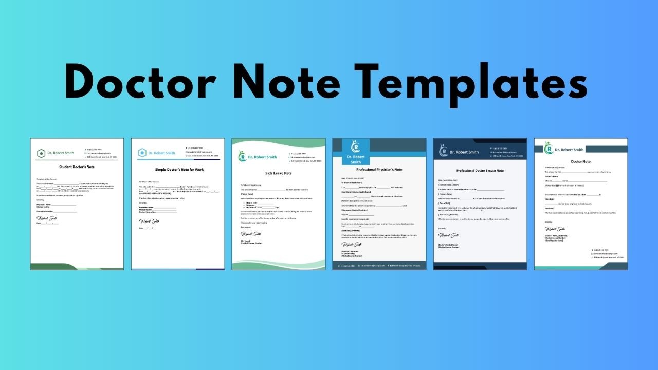 10 Free Editable Doctor Note Templates