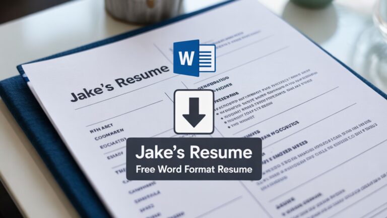 Jake’s Resume – Download Free Word Format Resume | 24 Billions