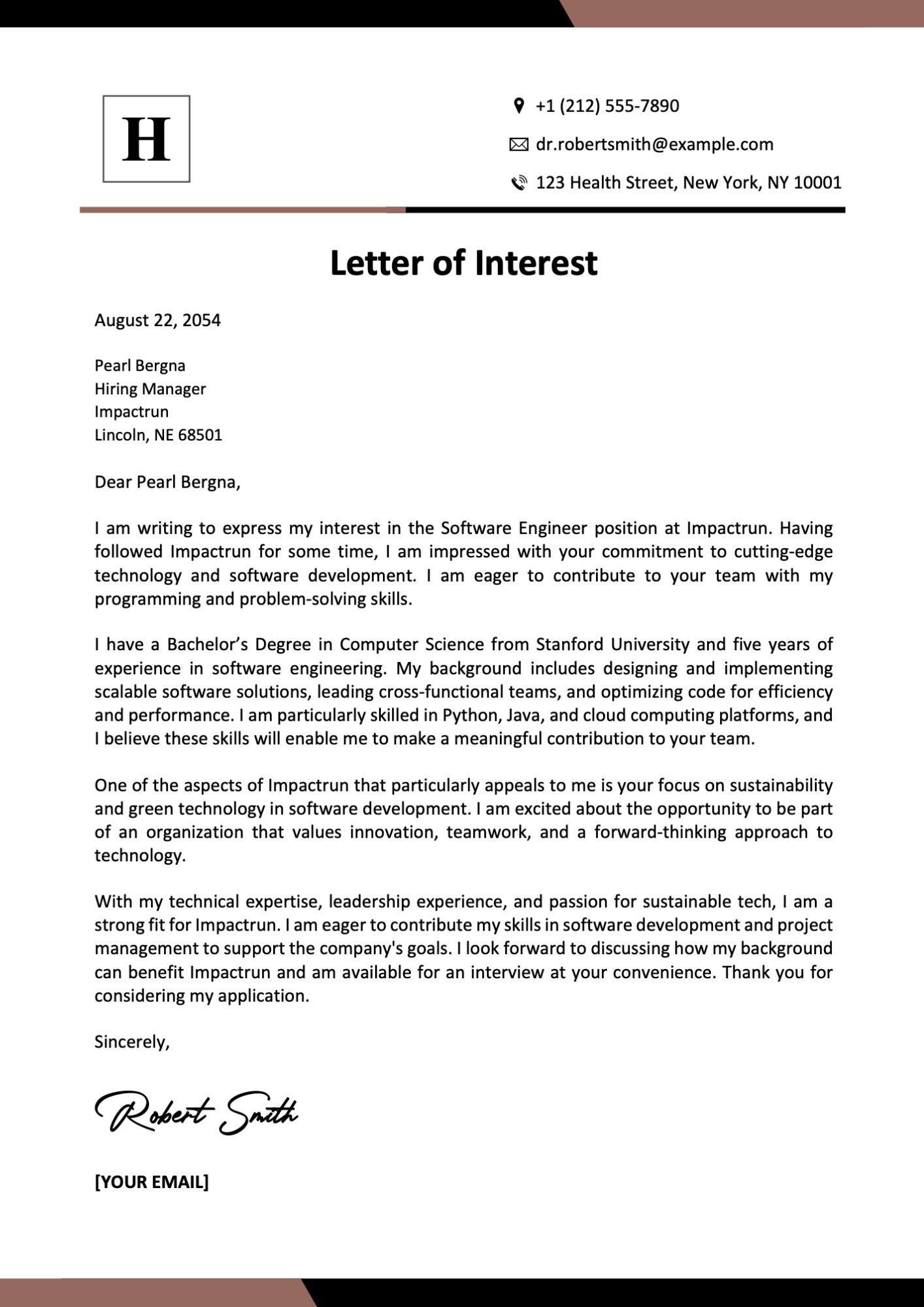 Letter of Interest Template