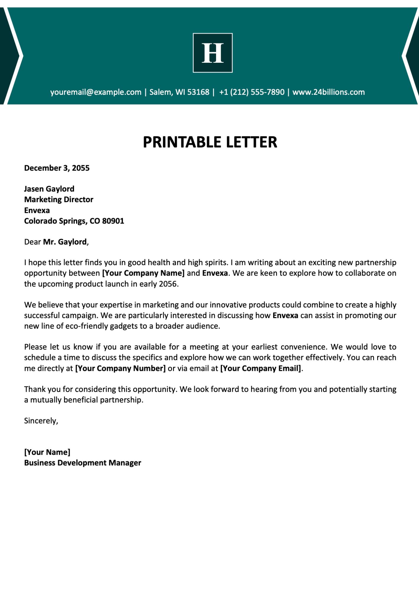 Printable Letter Template