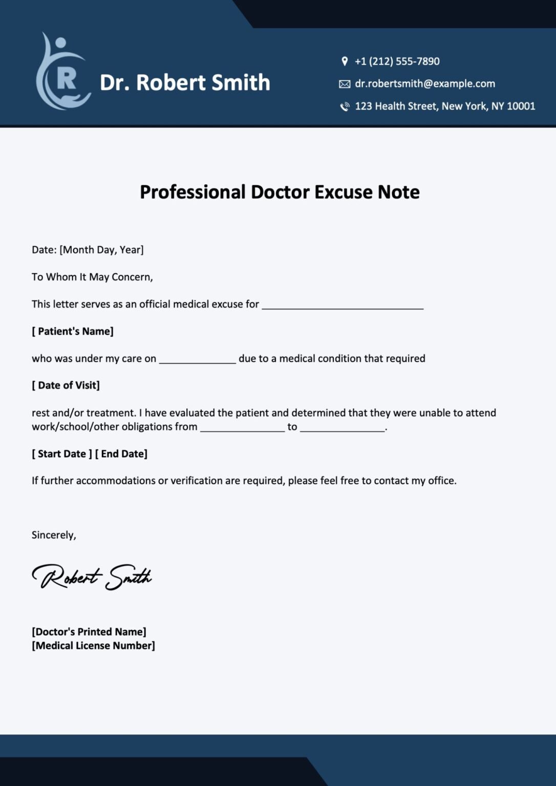 10 Free Editable Doctor Note Templates