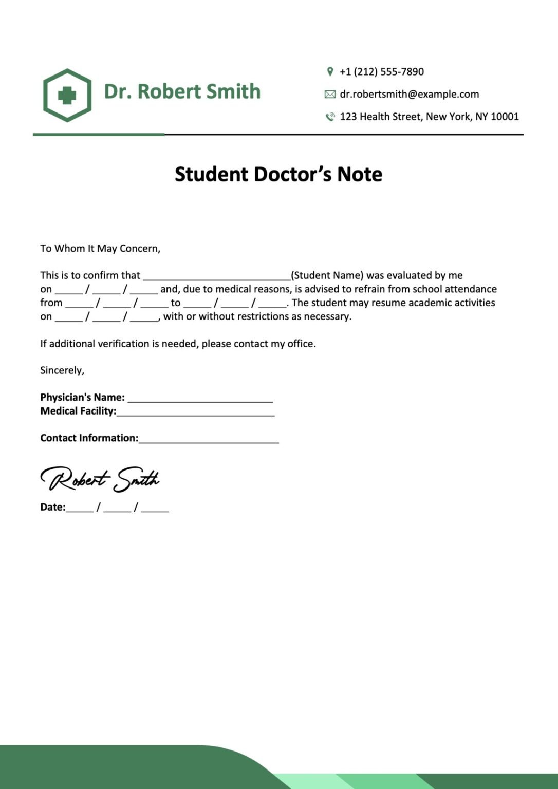 10 Free Editable Doctor Note Templates