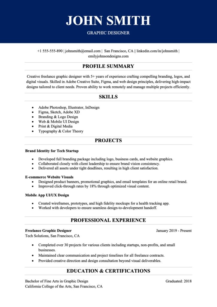 Freelancer Flex Resume – Download - Word/Google Docs