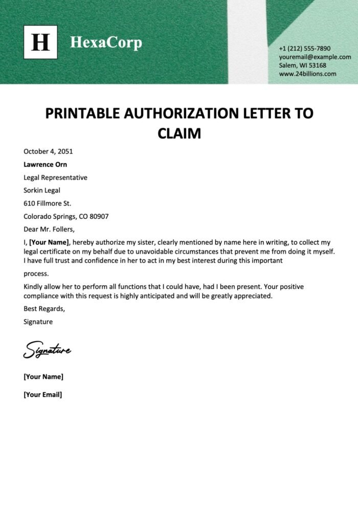 10 Letter of Authorization Templates