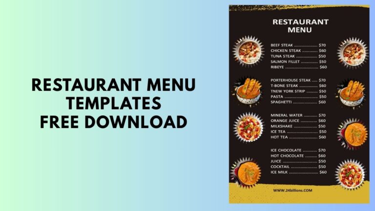 Restaurant Menu Templates Free Download ms word