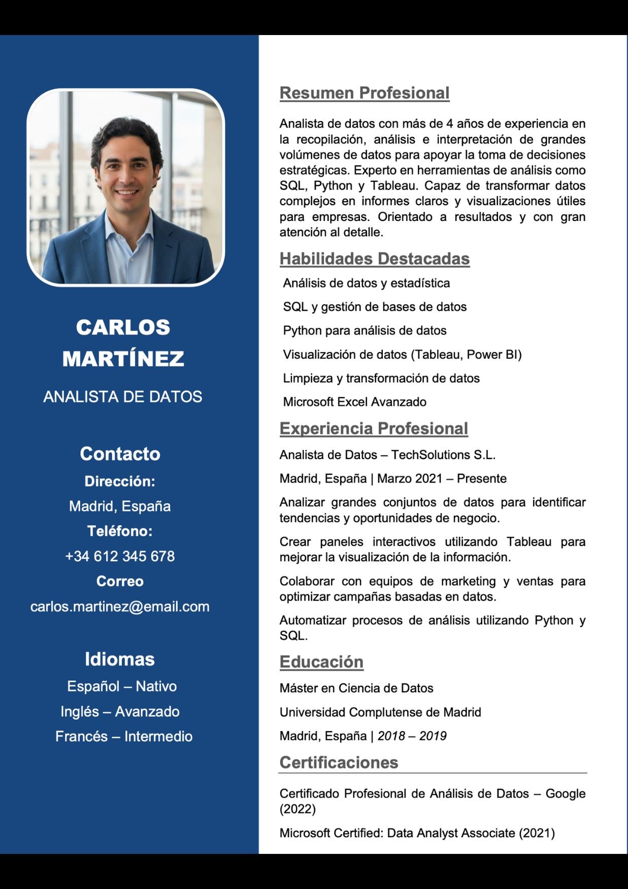 Descargar plantillas de currículum pdf