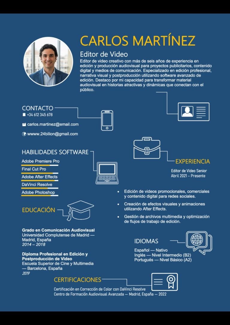 Currículum vitae Word cv online plantilla