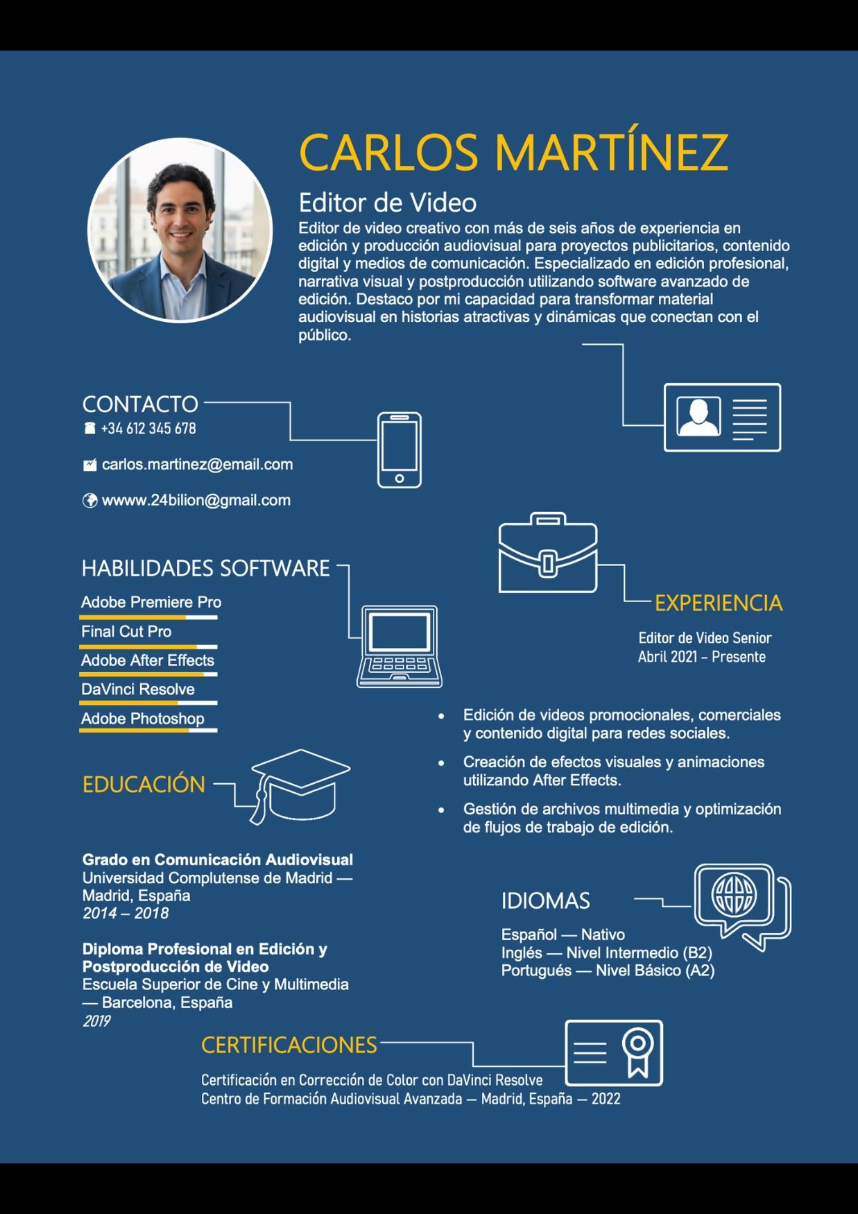 Currículum vitae Word cv online plantilla