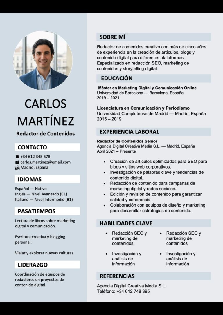 Descargar plantillas de currículum