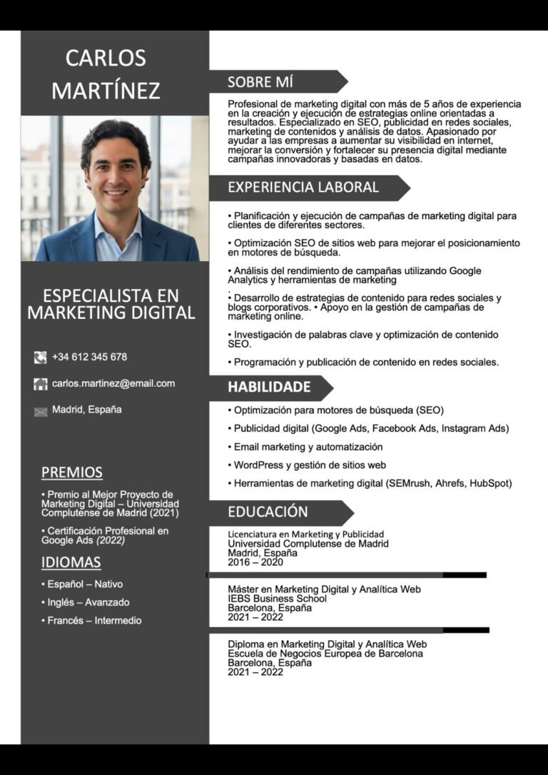 Descargar plantillas de currículum curriculum vitae