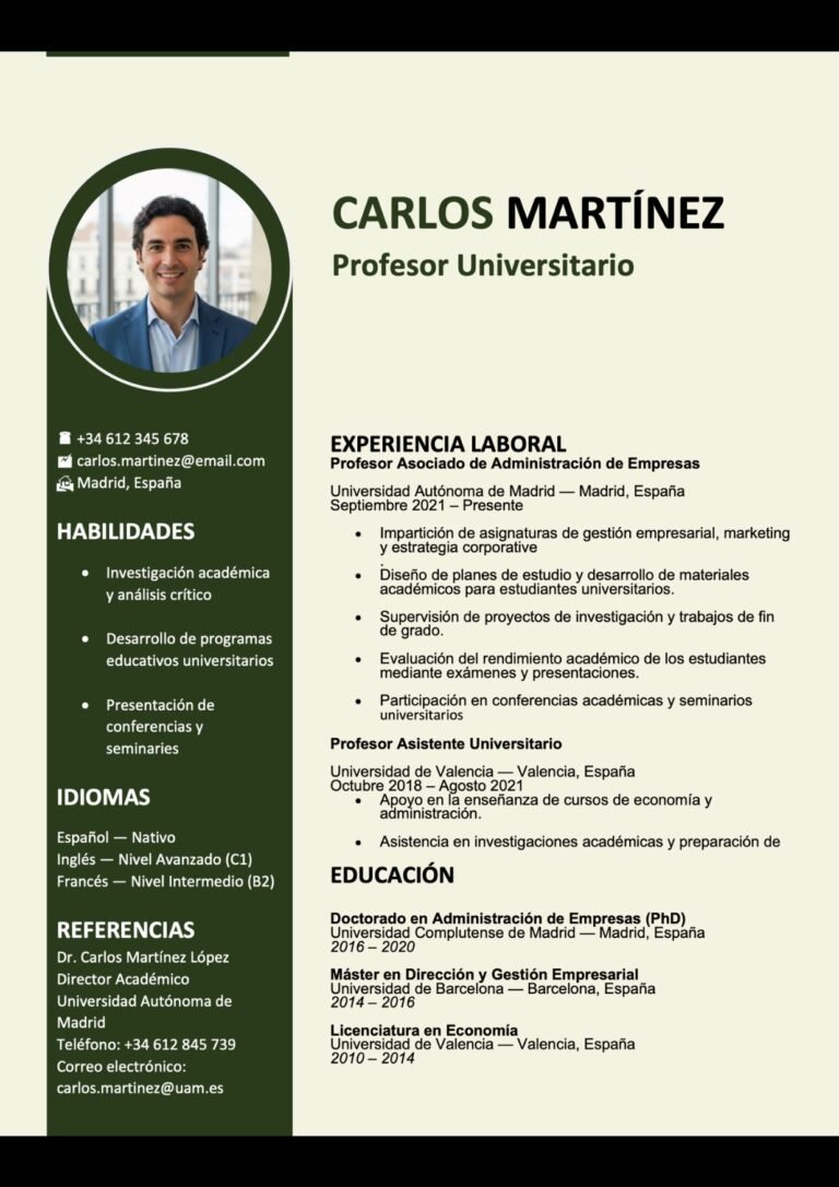 Modelo de CV moderno gratis Descargar