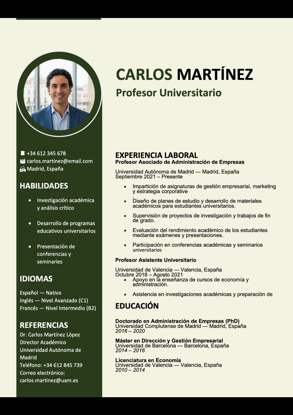 Modelo de CV moderno gratis Descargar