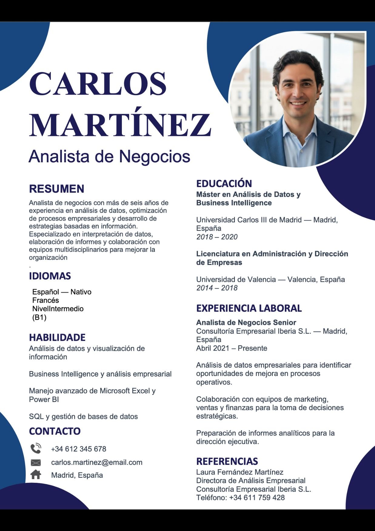 Plantilla de currículum curriculum vitae