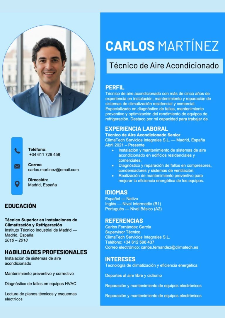 Plantilla de currículum pdf
