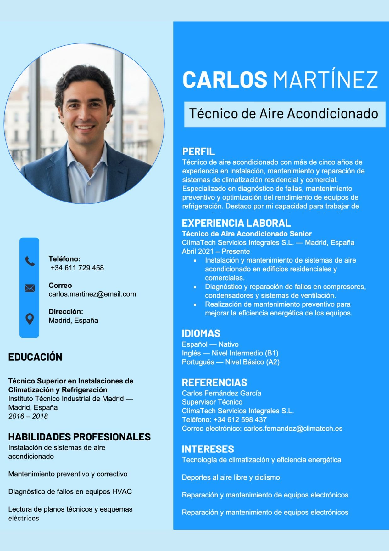 Plantilla de currículum pdf
