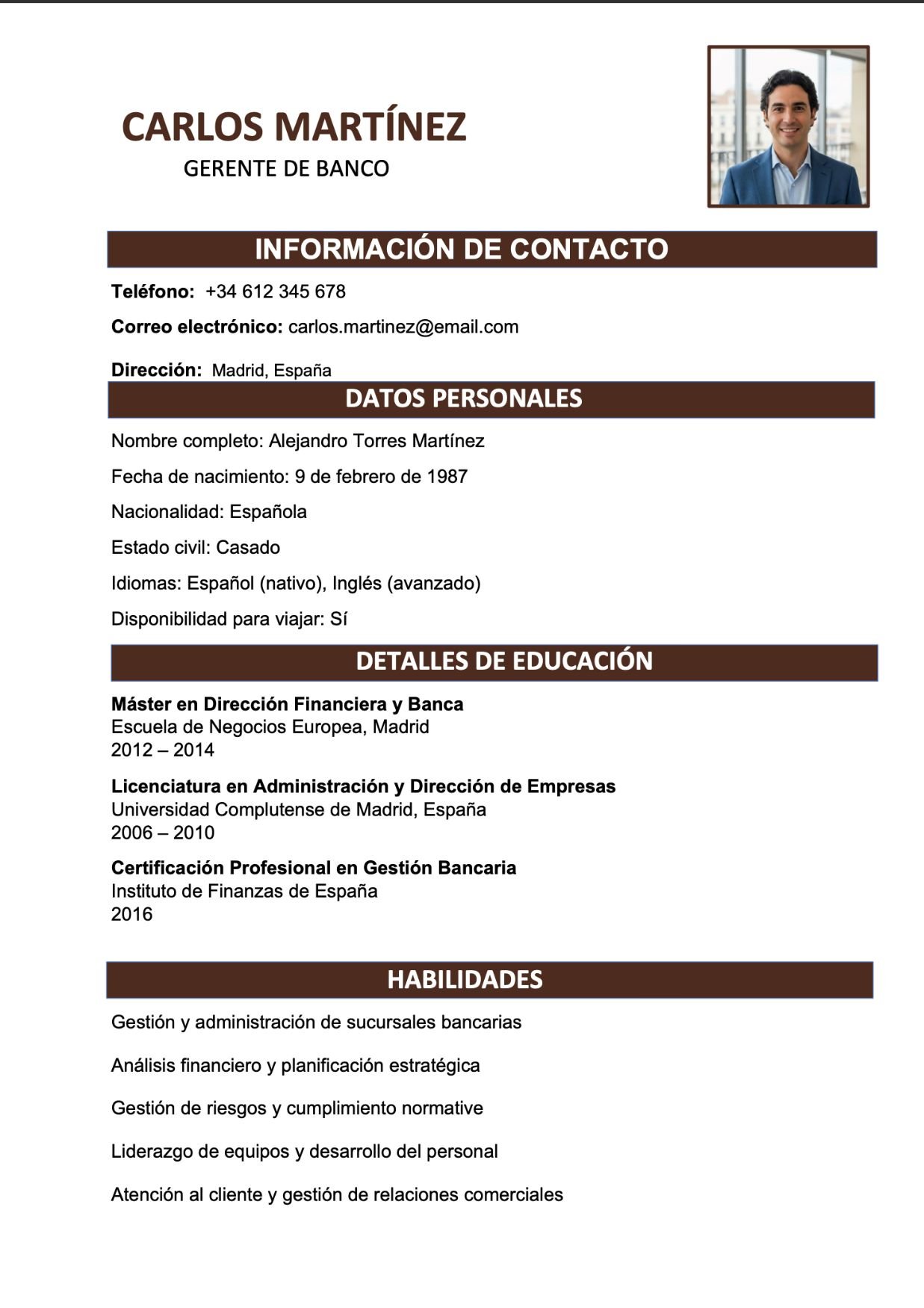 Plantillas de CV creativos gratis Word